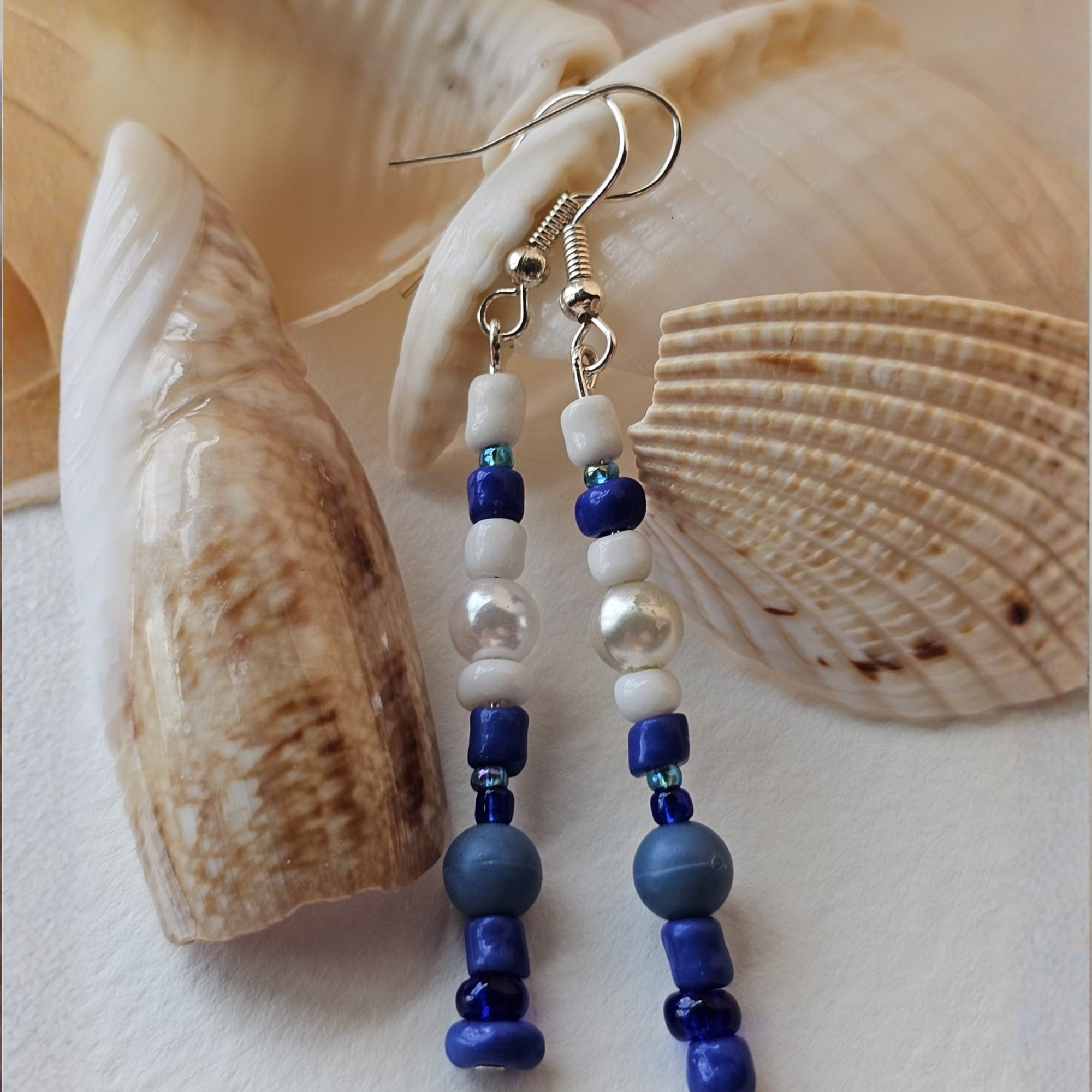 Beaded ocean earrings