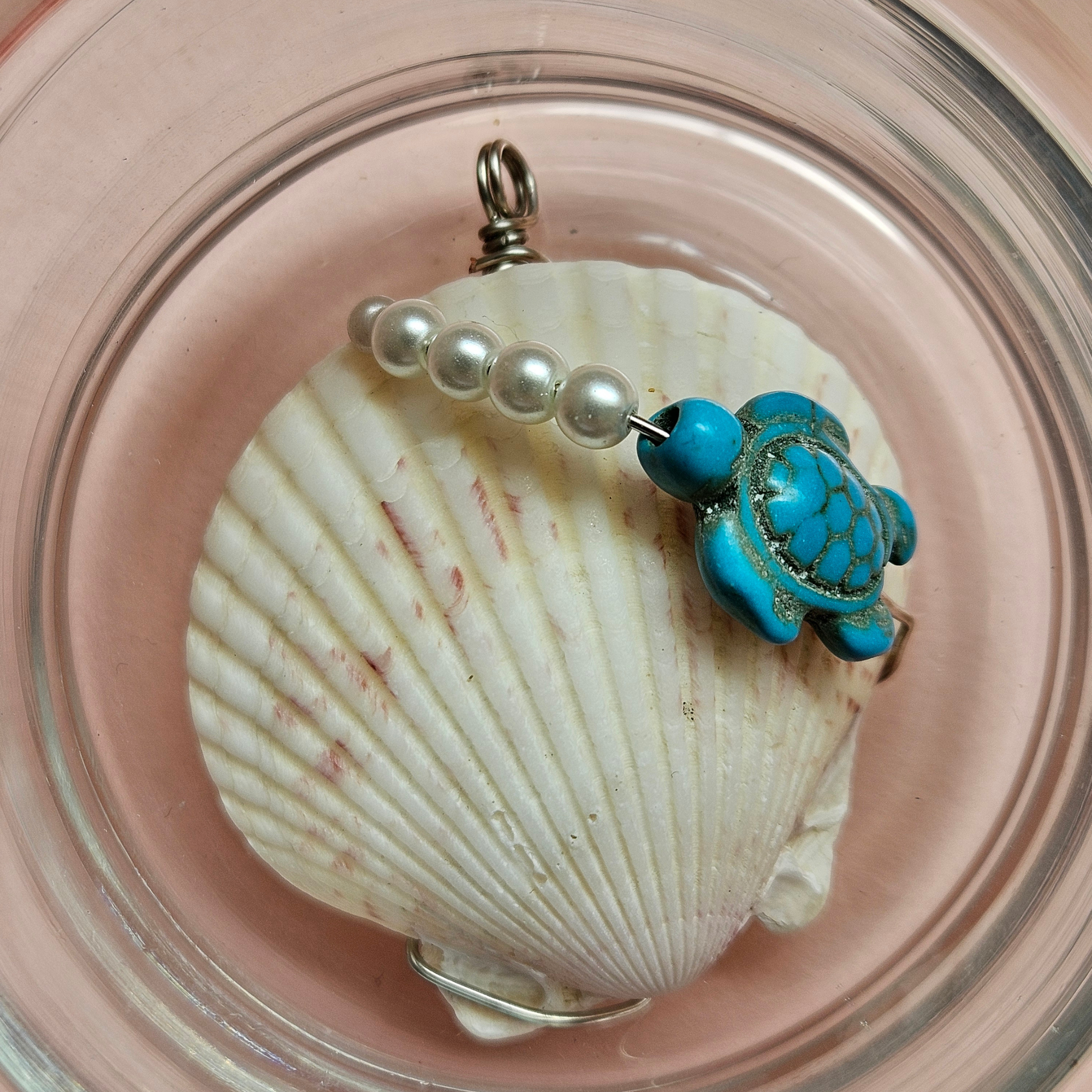 Turtle and shell pendant